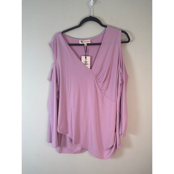 Jorge Perez Cold Shoulder Top - Lavender - Size 1X - NWT - Picture 2 of 9